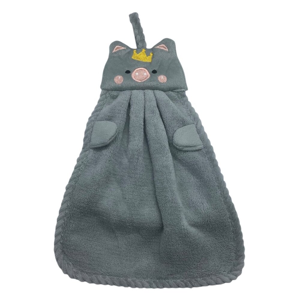Cute Piggy Baby Bath Wash Towel Crown Soft Plush Newborn Toddler‎ 14"
